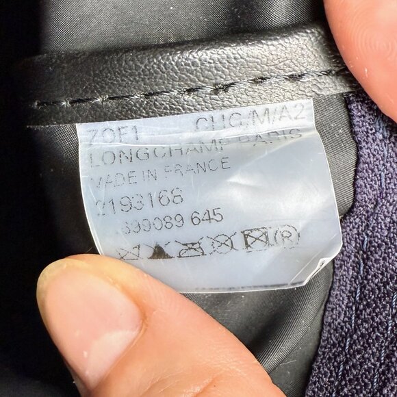 Longchamp Le Pliage Original Foldable Backpack - Purple Nylon & Brown Leather - Picture 10 of 14